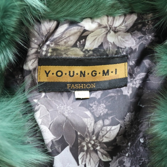 GREEN AND BLACK FUR JACKET - Picture 3 of 9